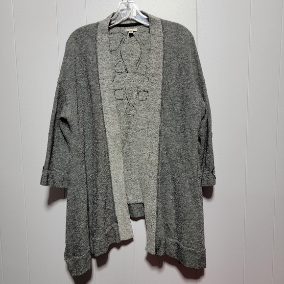 Ecote Gray Embellished Open Front Cardigan Sweater Women's Size S - Picture 3 of 7